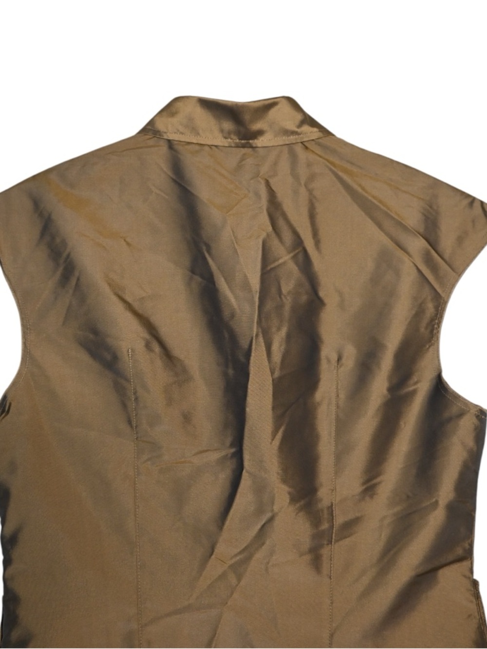 Moda International Women's S Silk Sleeveless Twist Front Wrap Blouse in Bronze - Picture 4 of 8